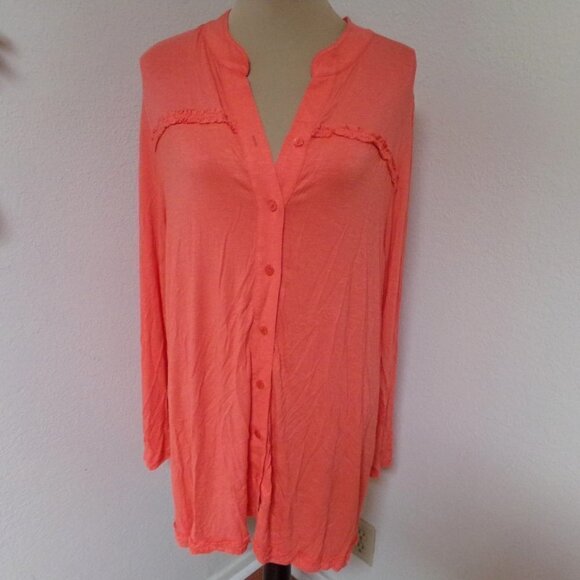 Soft Surrounding Orange Ruffle Tunic - Picture 1 of 5